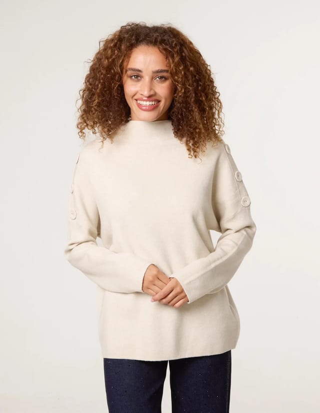 Blue Vanilla Button Shoulder Jumper - 2