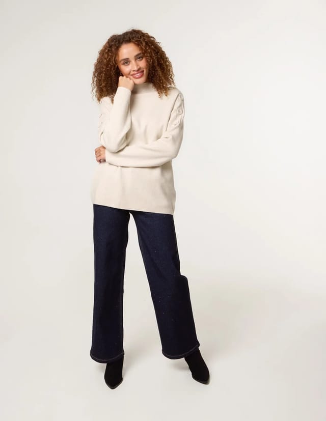 Blue Vanilla Button Shoulder Jumper - 3