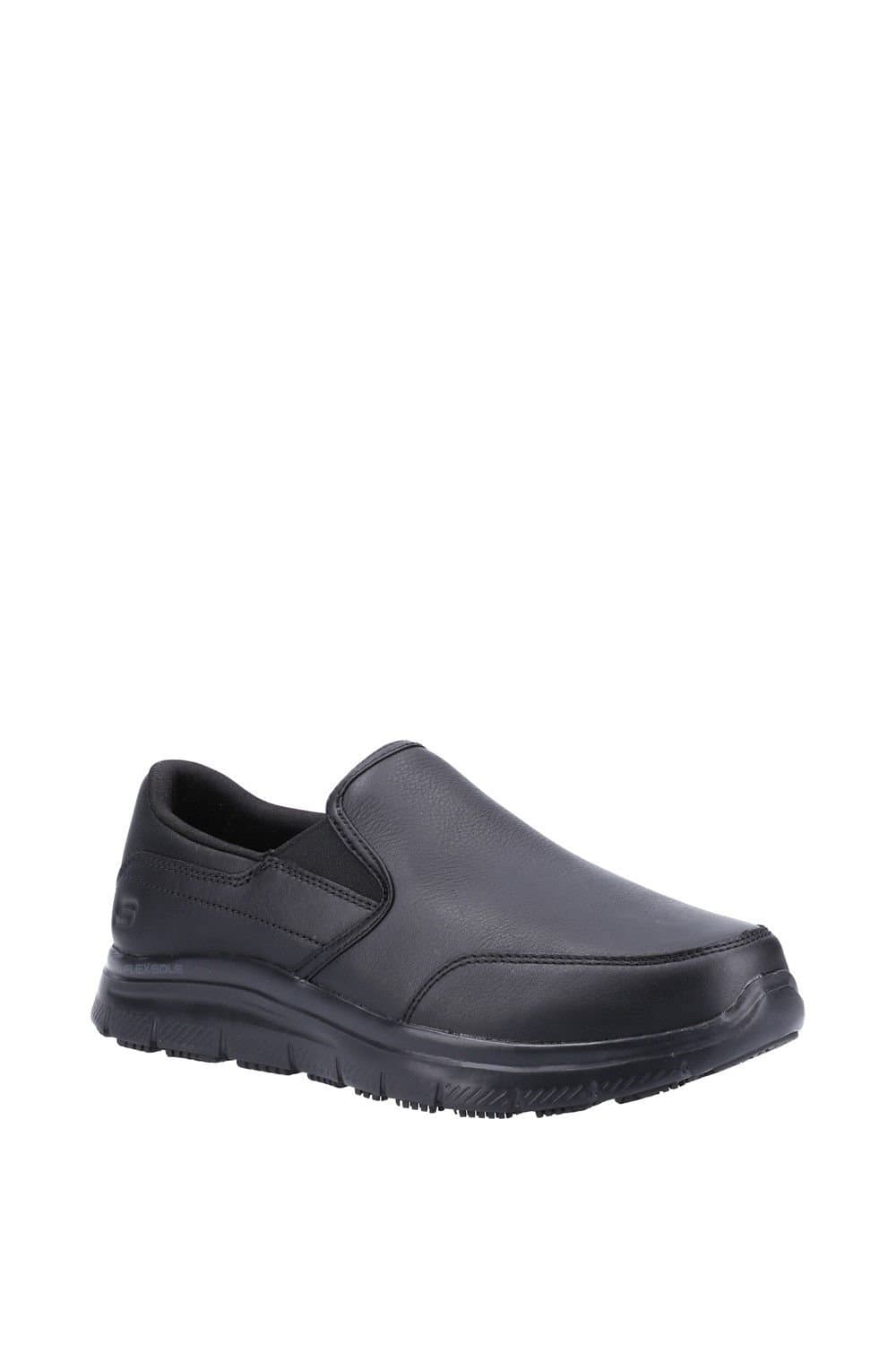 Skechers Skechers Men's 'Bronwood Wide' Leather Occupational Footwear in Black