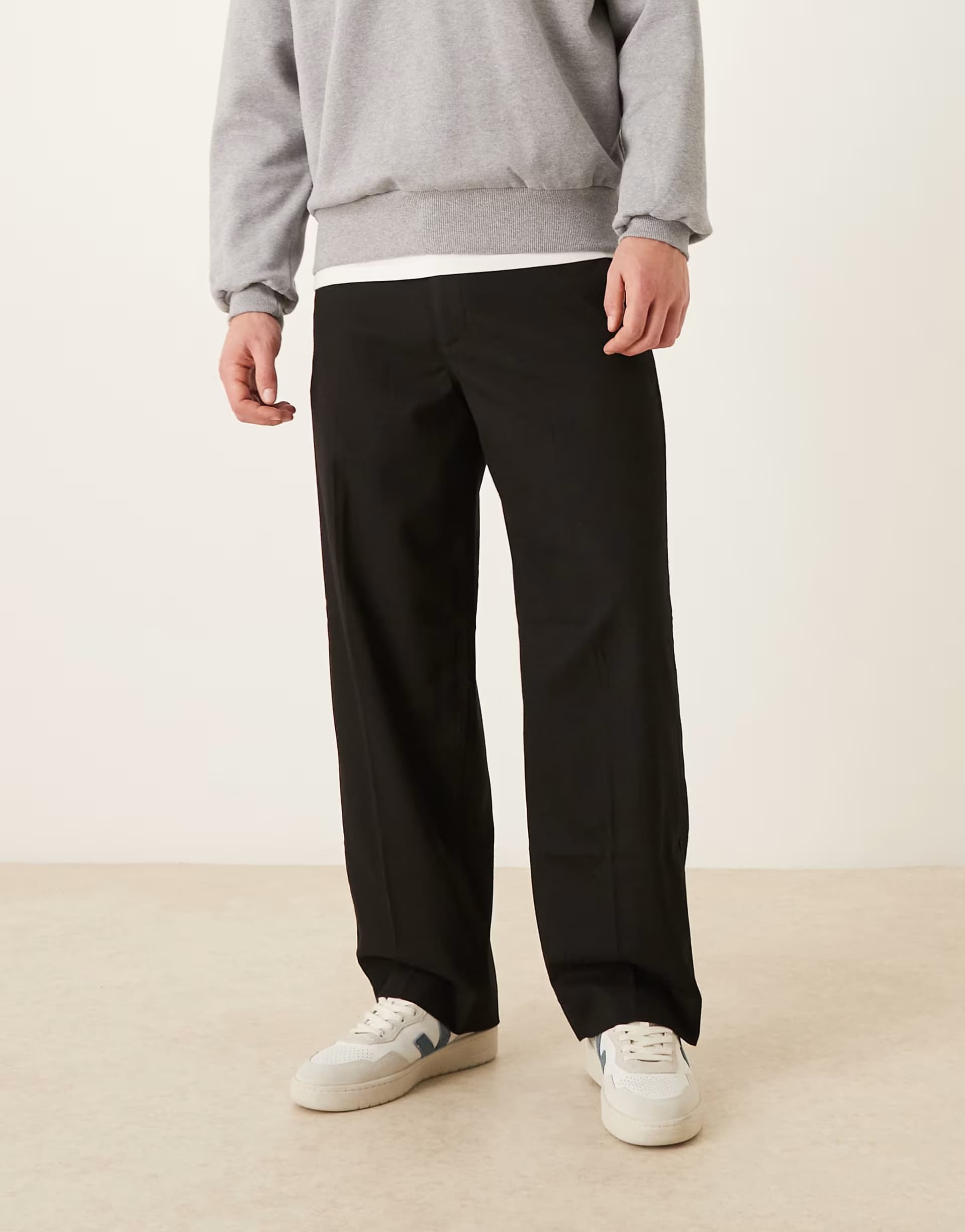ASOS Abercrombie & Fitch baggy pull on trousers in black