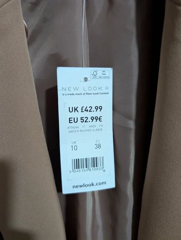 New Look New look ruched sleeve brown blazer rrp £42.99