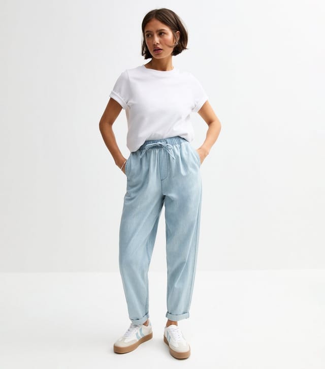 New Look Women's Light Blue Tapered Look Denim Trousers New Look - 2