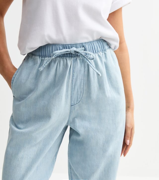 New Look Women's Light Blue Tapered Look Denim Trousers New Look - 3