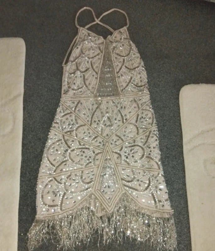 ASOS ASOS Silver Sequin Beaded Fringe Party Cocktail Mini Size 6