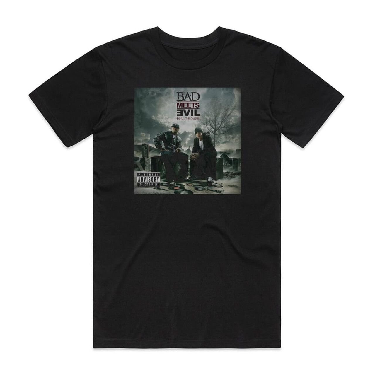 Bad Meets Evil Bad Meets Evil Men's Burnt Cotton T-Shirt in Black - 3