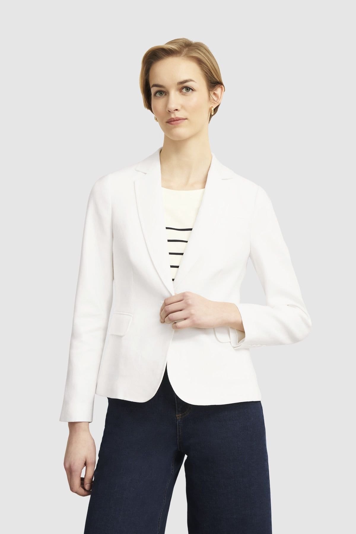 Hobbs London Natural White Linen Jacket