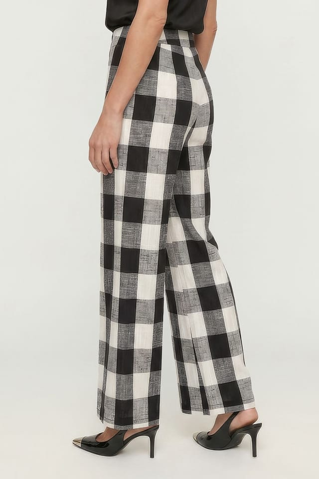 Lily and Lionel Lily and Lionel Women's Zena Flared Check Trouser in Black - 3
