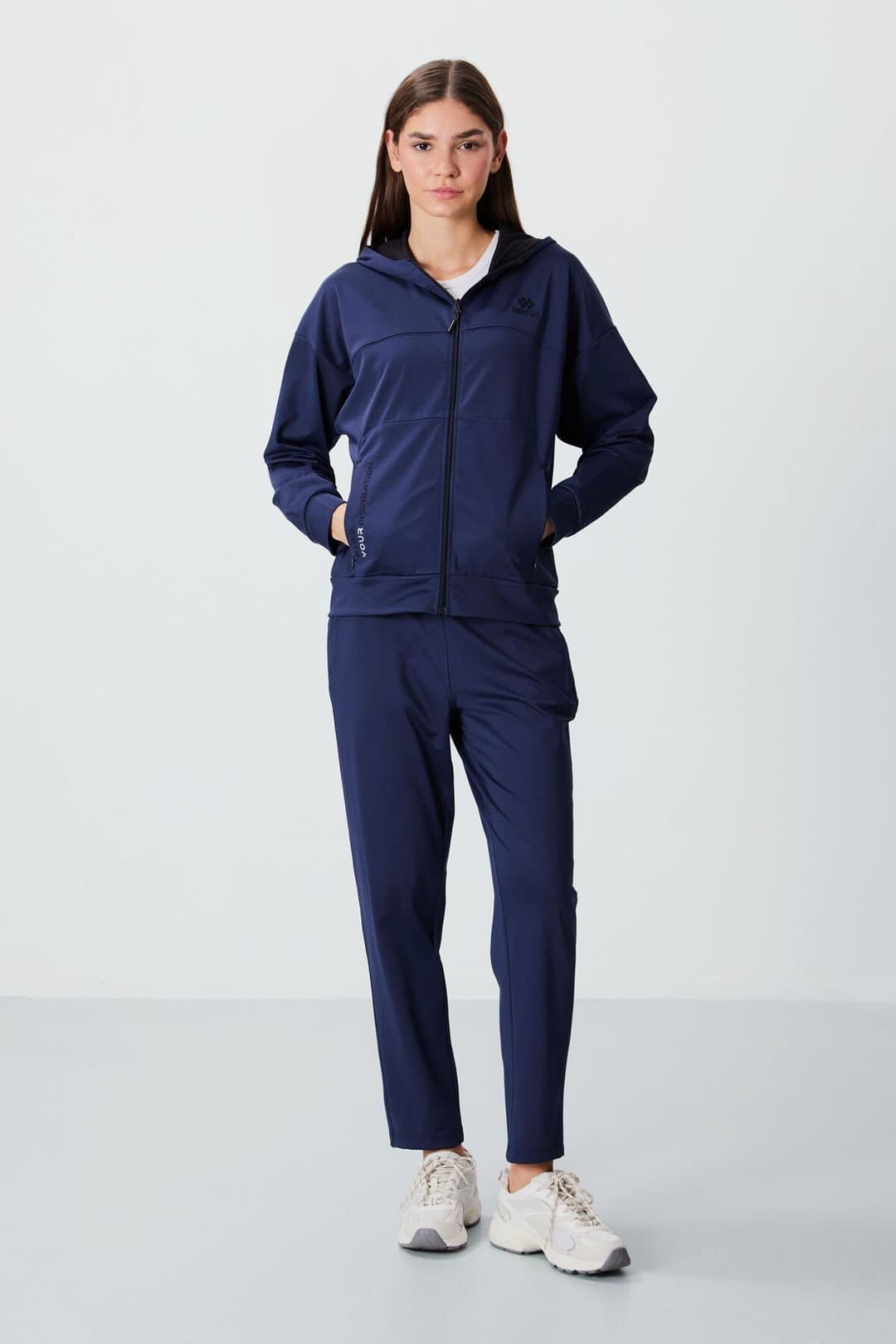 Tommy Life Tommy Life Women's Women's Hooded Zip Sweatshirt & Pants Set in Navy
