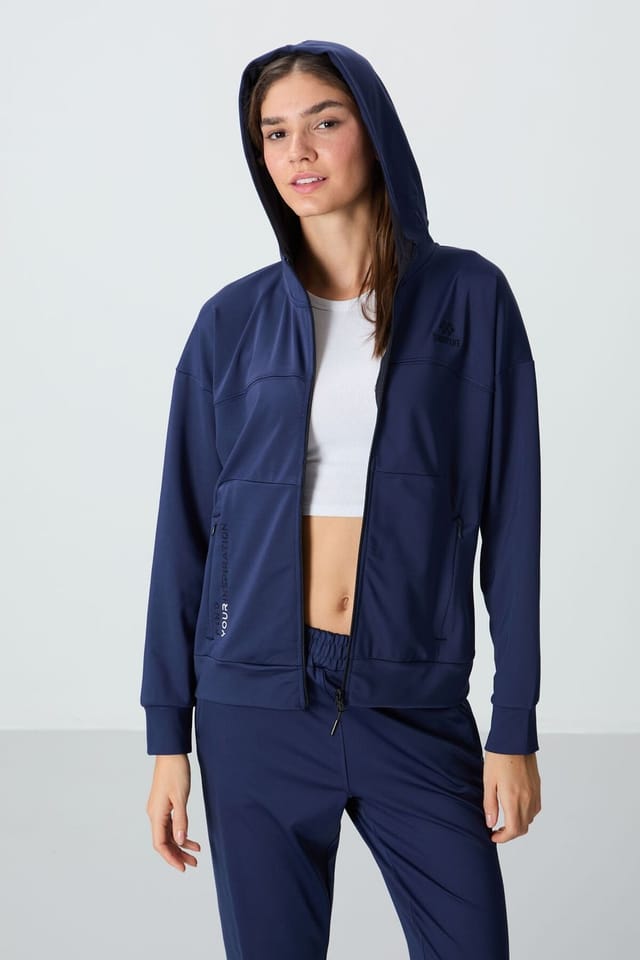Tommy Life Tommy Life Women's Women's Hooded Zip Sweatshirt & Pants Set in Navy - 2