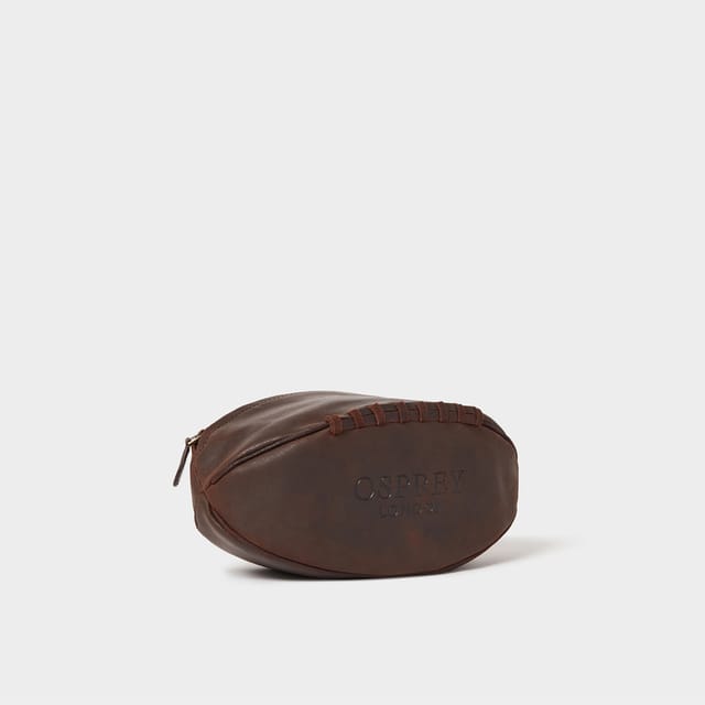 OSPREY LONDON OSPREY LONDON Men's The Jenson Rugger Leather Washbag in Chocolate - 2
