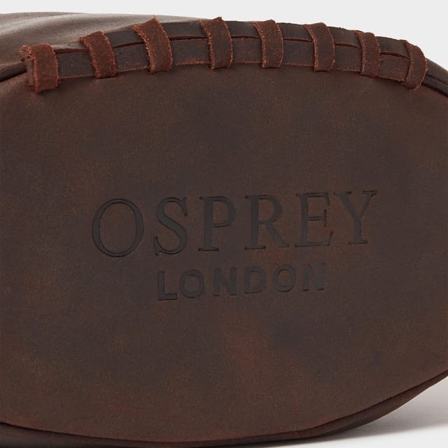 OSPREY LONDON OSPREY LONDON Men's The Jenson Rugger Leather Washbag in Chocolate - 3
