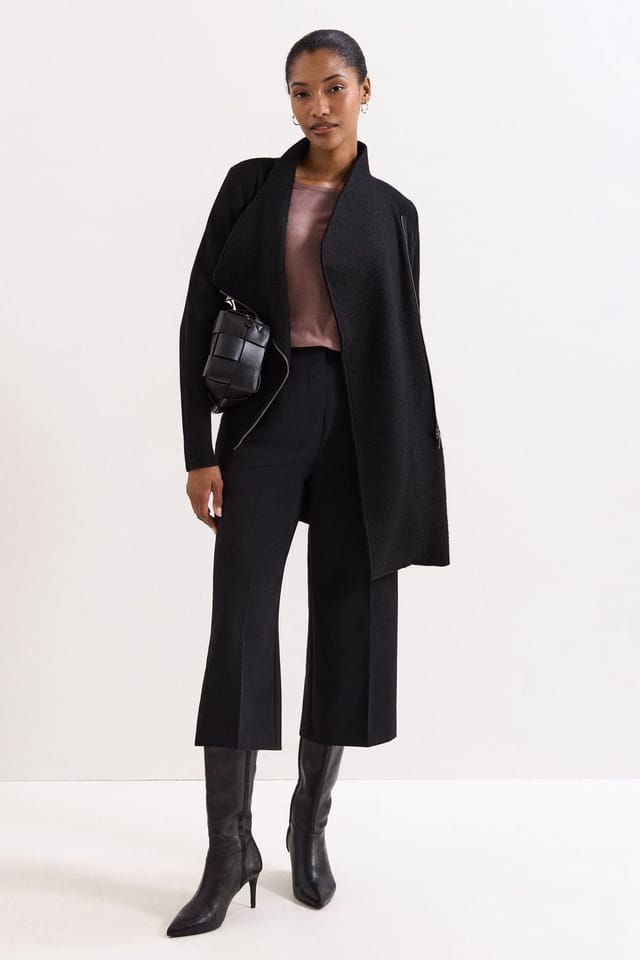Phase Eight Phase Eight Women's Byanca Zip Knit Coat in Charcoal - 3