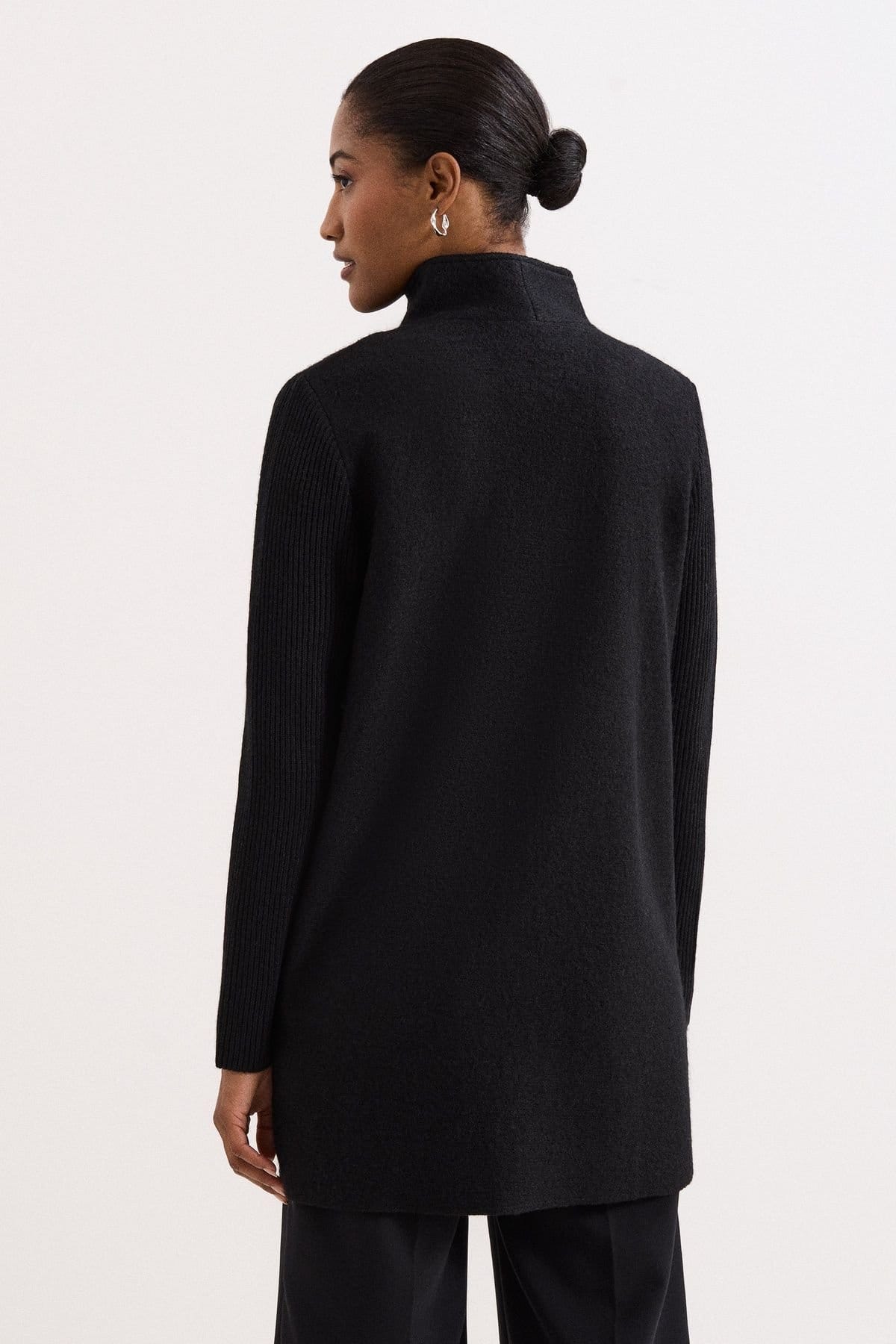 Phase Eight Phase Eight Women's Byanca Zip Knit Coat in Charcoal - 4