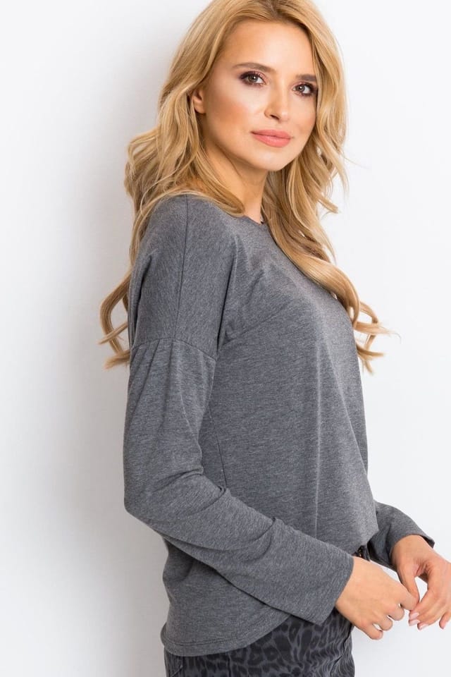 Love Lace Love Lace Women's Simple Long Sleeve Blouse for Easy Styling in Grey - 2
