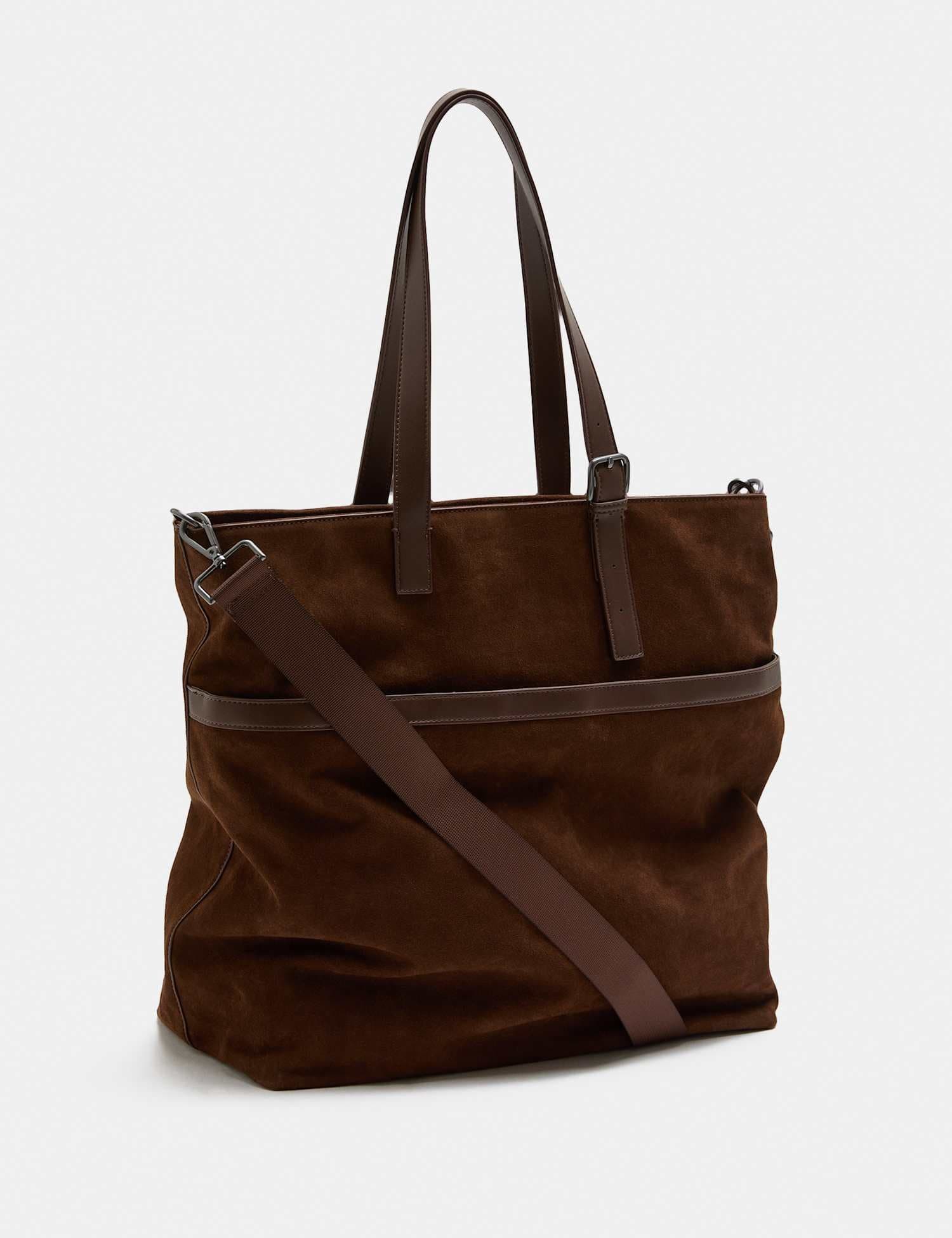 Marks & Spencer M&S Suede Zip Around Tote Bag Dark Brown