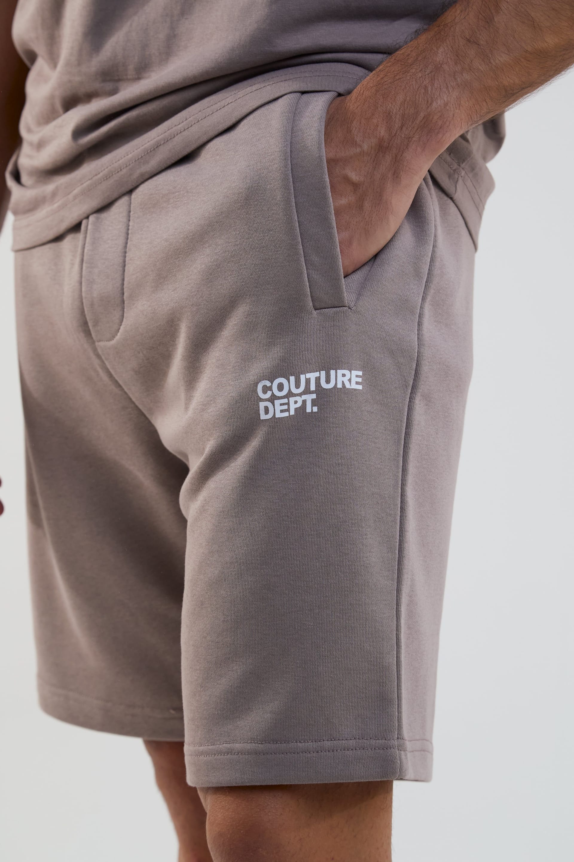 BCouture BCouture Men's Shorts & T-Shirt Set in Taupe - 4