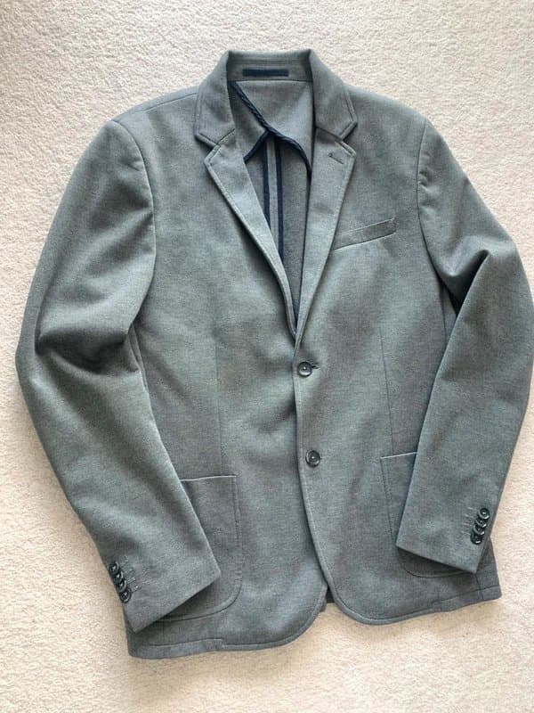 New Look Men's New Look Grey Jersey-Style Blazer (42R) Slim fit - Smart casual Business casual