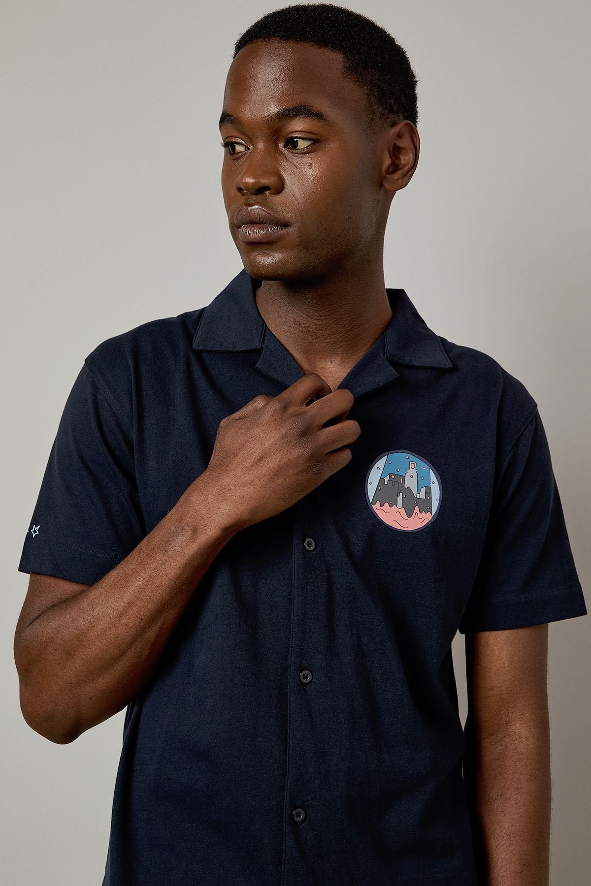 Burton Burton Men's Navy Sunset Logo Short Sleeve Shirt - 4