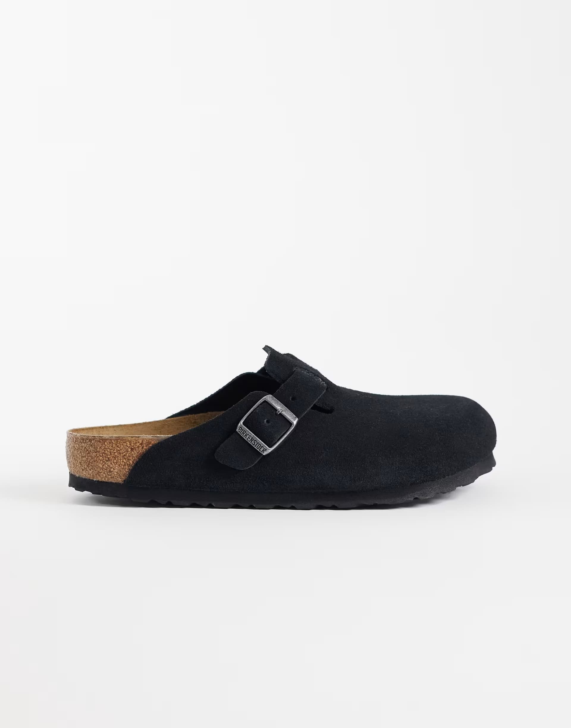 ASOS Birkenstock unisex Boston suede clogs in black