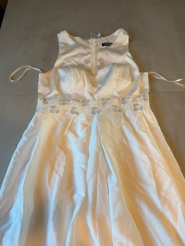 unithorse White Weeding Satin Floral Detail Maxi Dress Size L – New Without Tags