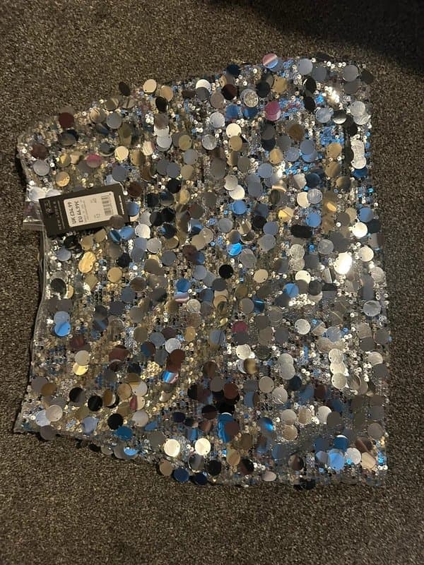 New Look Silver sequin skirt