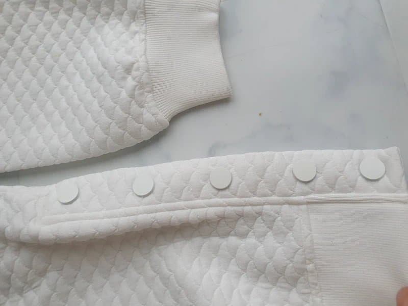 Mint Velvet Mint Velvet Ivory Quilted Sweatshirt NWT Size S UK 10 Popper Detail Quiet Luxury