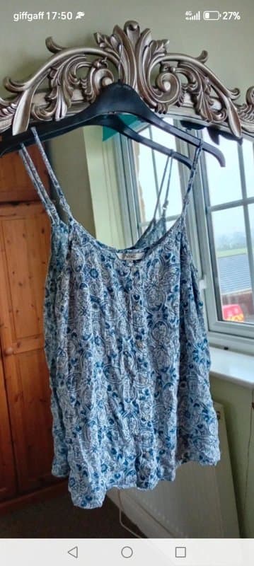 Next Next size  10 Paisley pattern button front string vest summer top