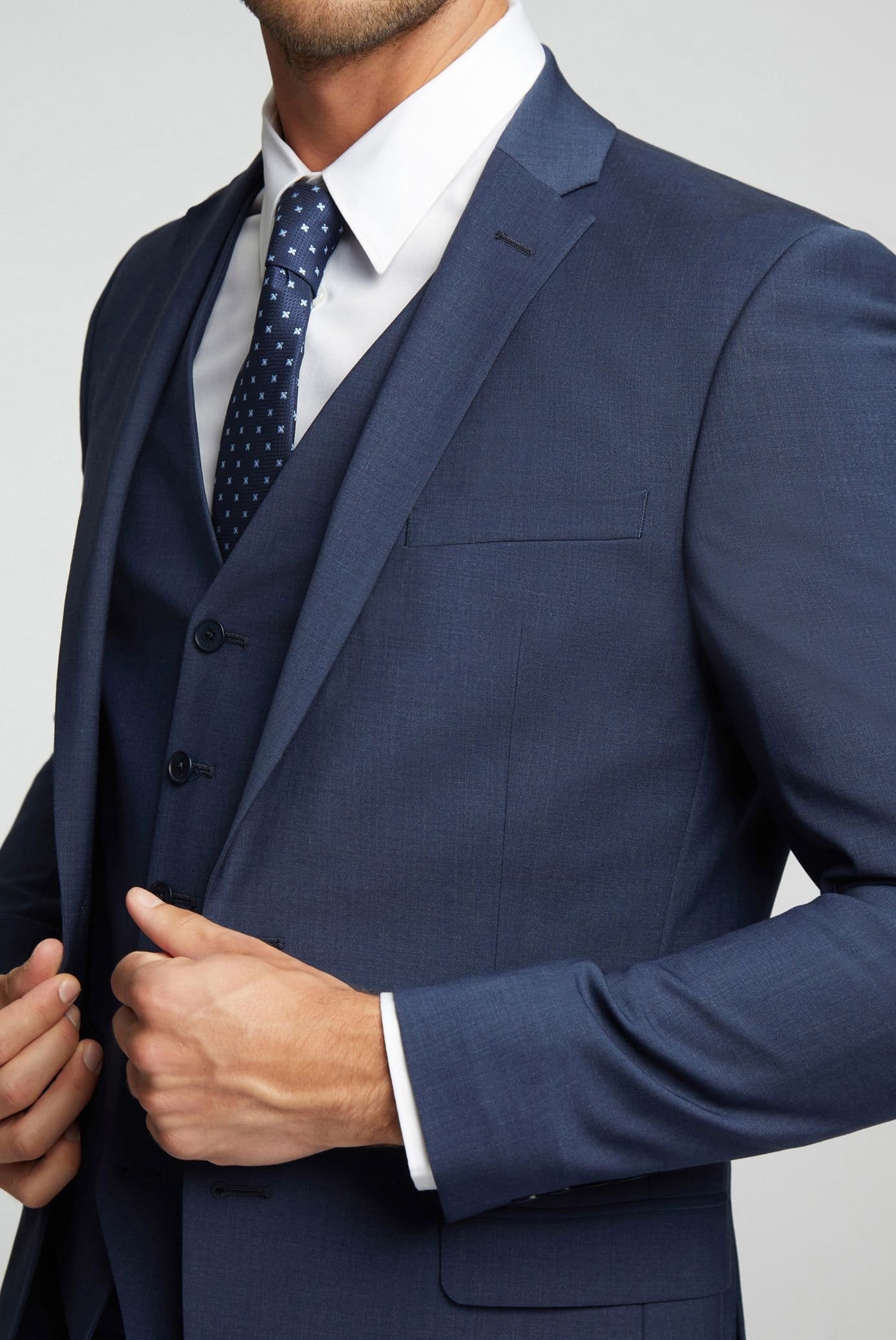 Ted Baker Ted Baker Men's Premium Blue Panama Slim Suit Jacket - 4