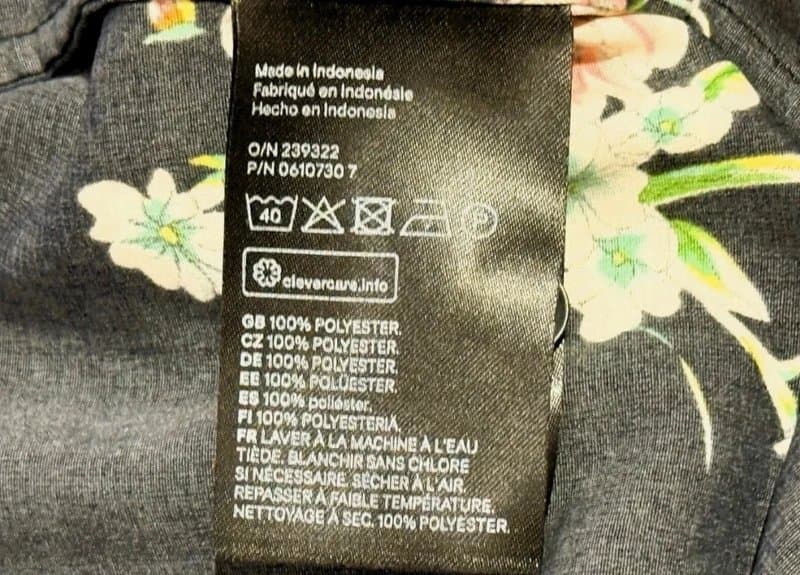 H&M H&M Floral Summer Shirt Blouse Size 10 Black Long Sleeve Top