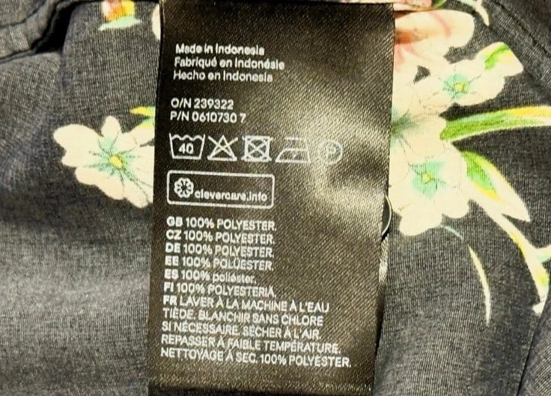 H&M Black Floral Print Long Sleeve Shirt Blouse Size 10