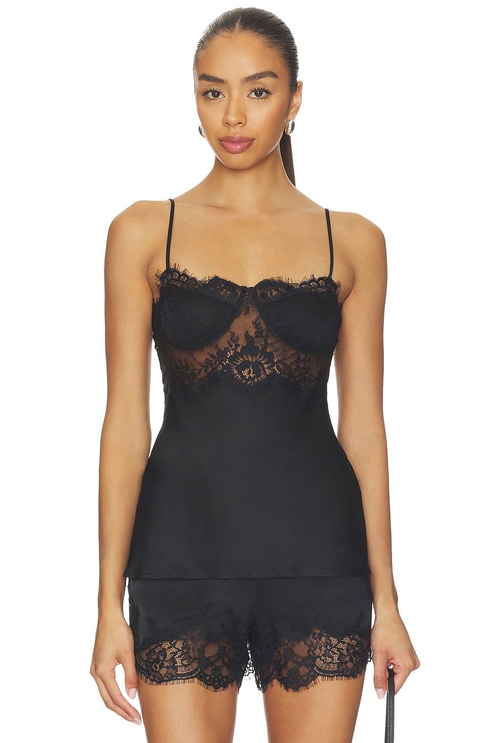 Revolve Black Lace Cami Top