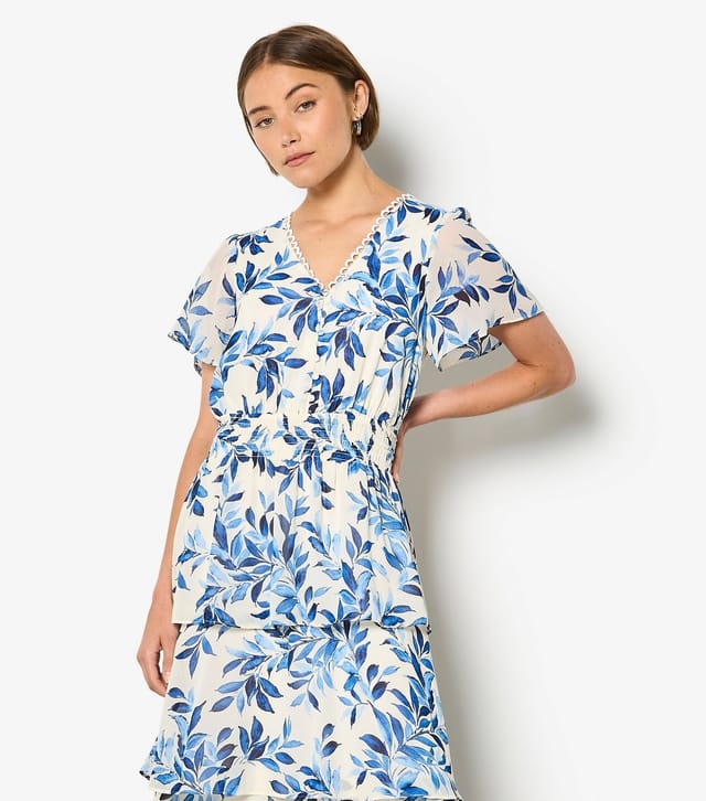 Apricot Women's Blue Leaf A-line Ruffle Dress Apricot New Look - 2