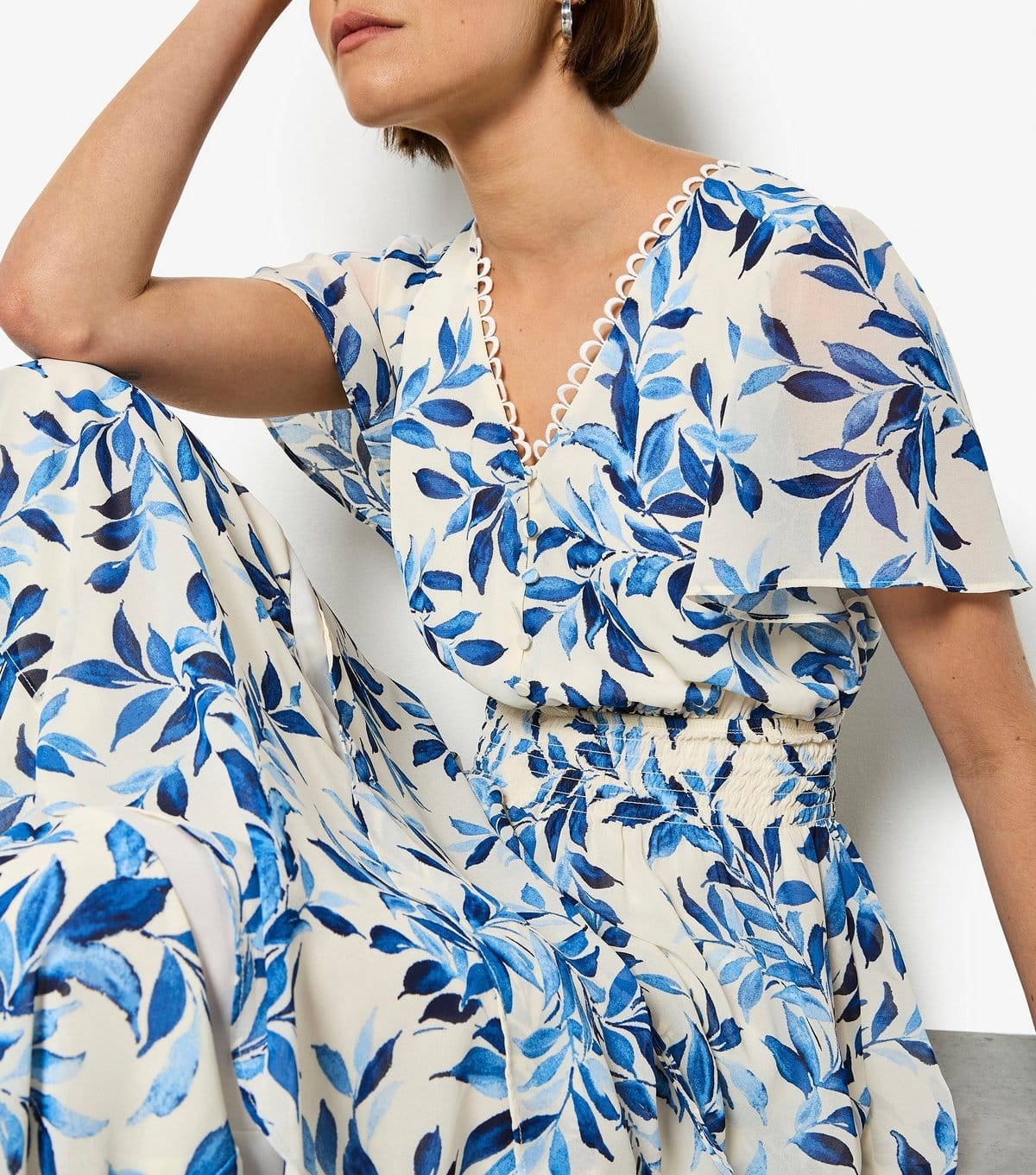 Apricot Women's Blue Leaf A-line Ruffle Dress Apricot New Look - 4