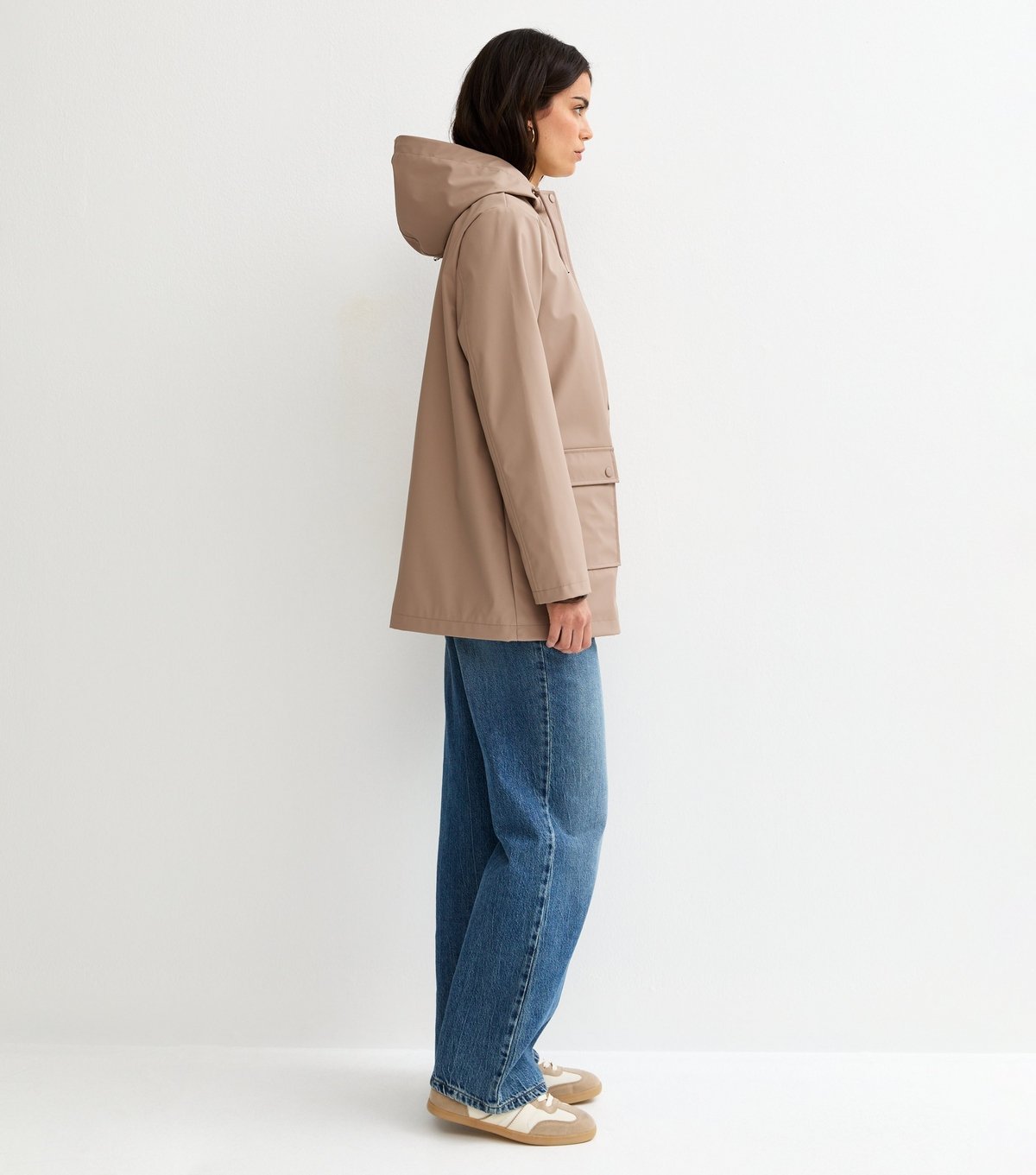 New Look Women's Mink Water Resistant Drawstring Hood Rain Anorak New Look - 2