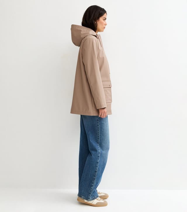 New Look Women's Mink Water Resistant Drawstring Hood Rain Anorak New Look - 2