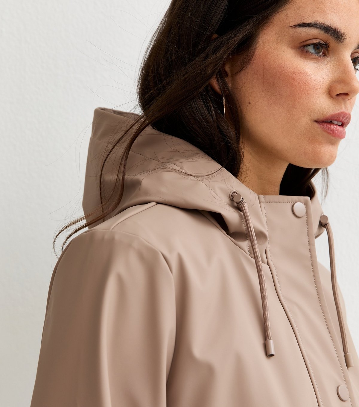 New Look Women's Mink Water Resistant Drawstring Hood Rain Anorak New Look - 3