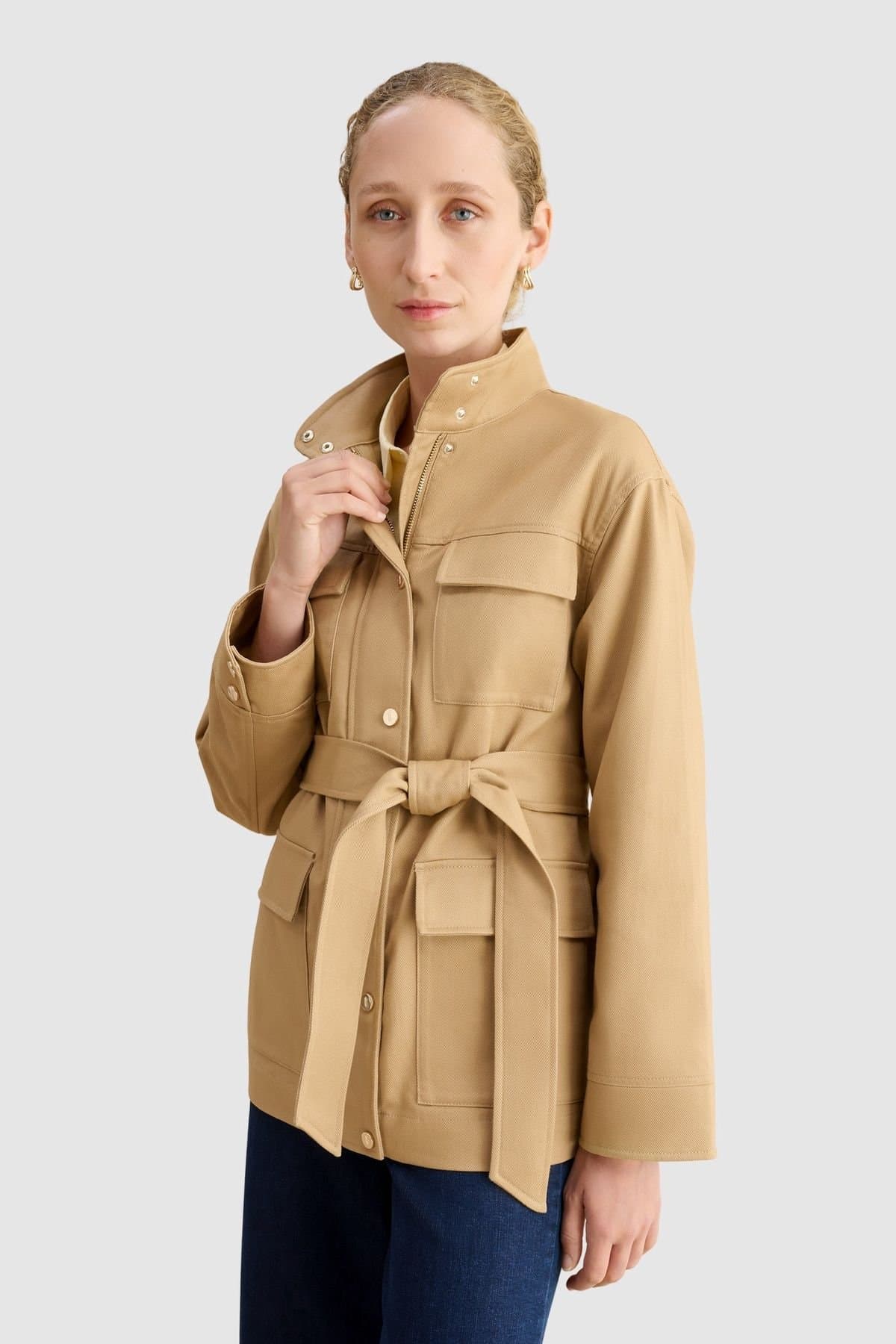 Hobbs London Hobbs London Women's Chara Utility Jacket in Light Tan