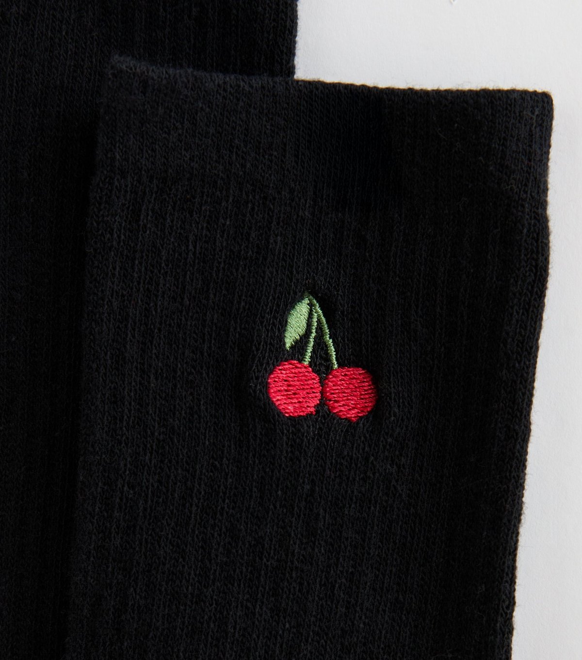 New Look Black Embroidered Cherry Ankle Socks New Look - 2