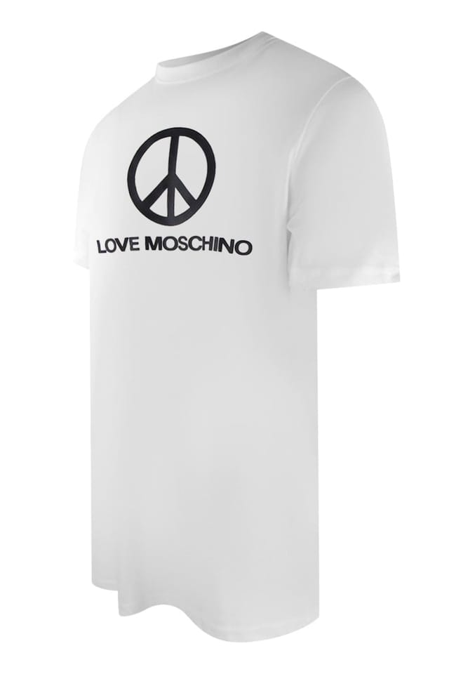 Love Moschino Love Moschino Men's Short Sleeve Round T-shirt in White - 3