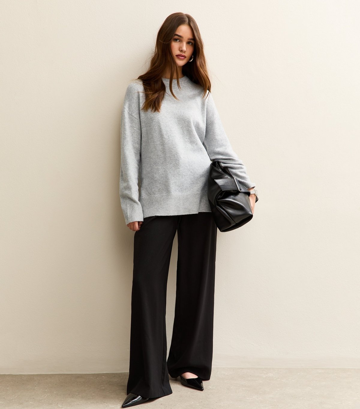 New Look Women's Light Grey Knitted Side Split Jumper New Look - 3