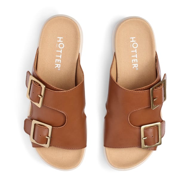 Hotter Hotter Women's 'Corsica' Slip-On Mules in Tan - 3