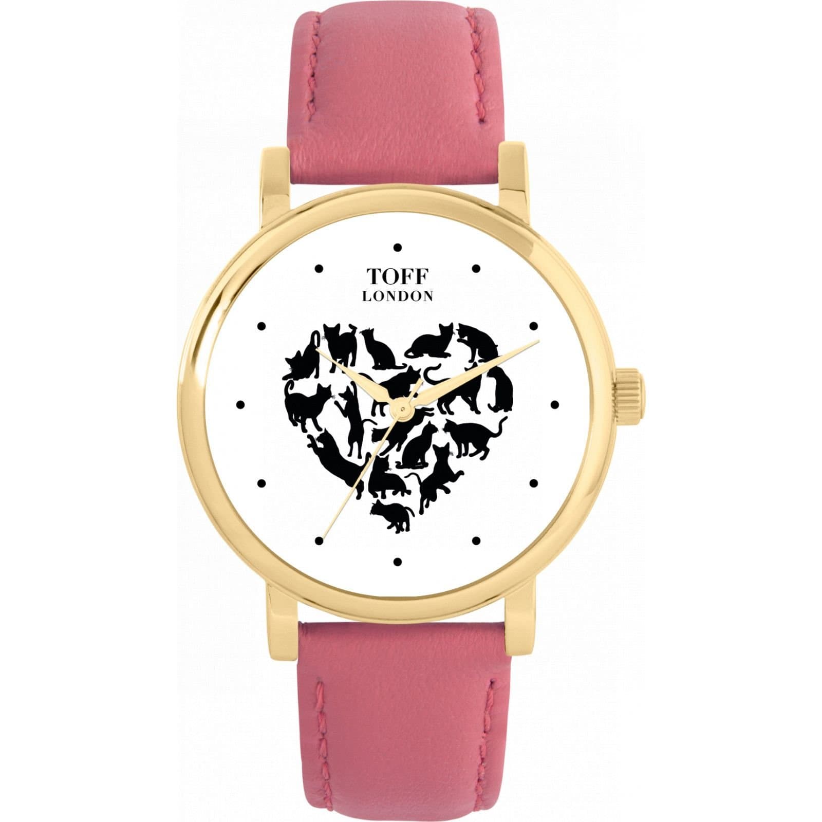 Toff London Toff London Women's Cats Watch in Pink