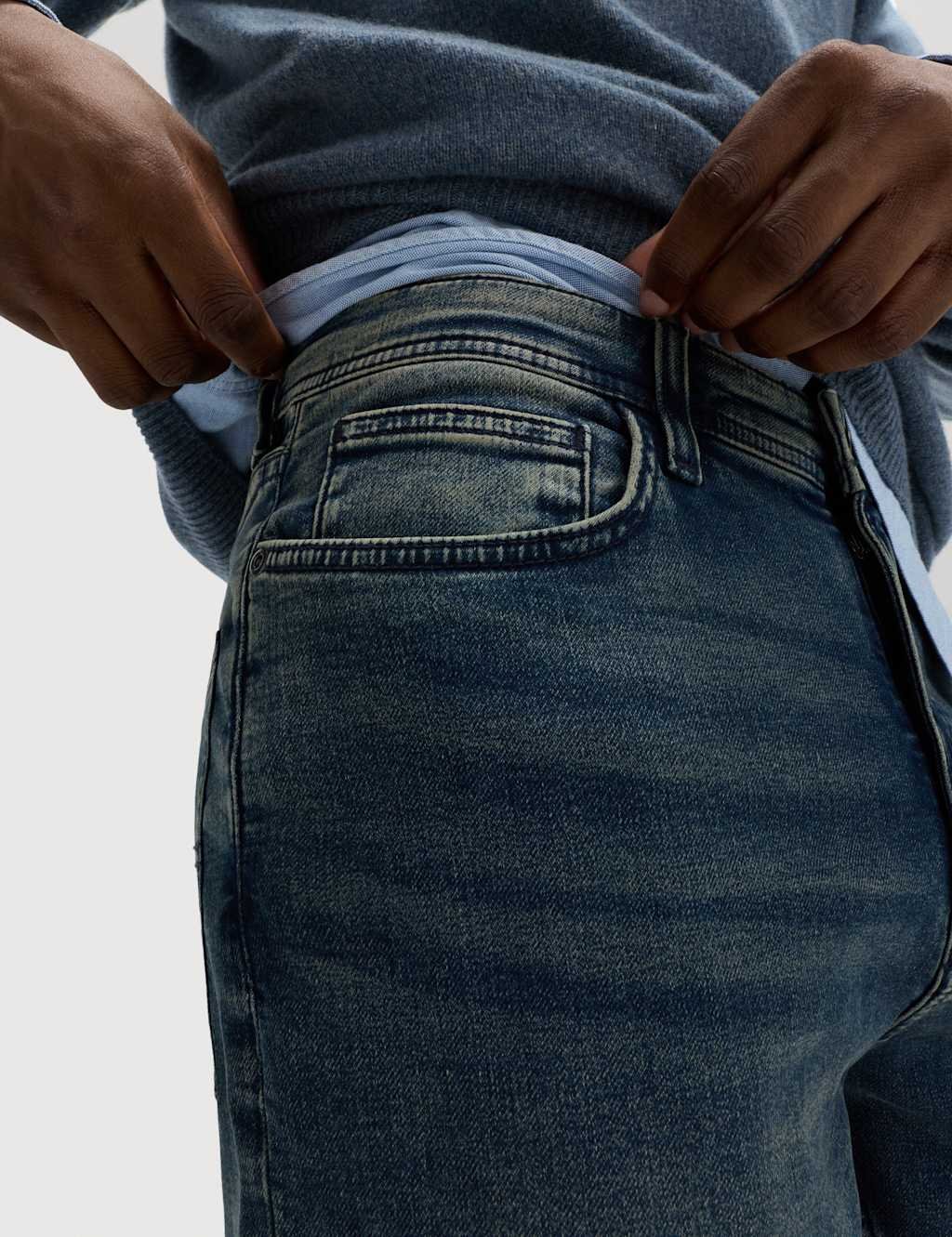 Marks & Spencer M&S Straight Fit Comfort Stretch Jeans Blue Tint - 2