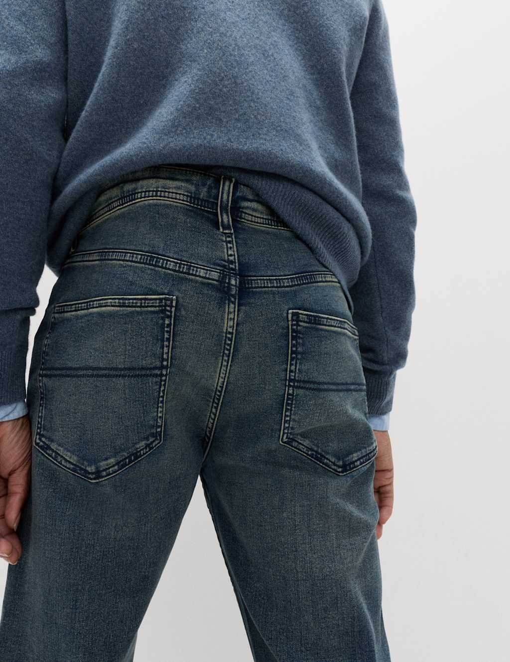 Marks & Spencer M&S Straight Fit Comfort Stretch Jeans Blue Tint - 4