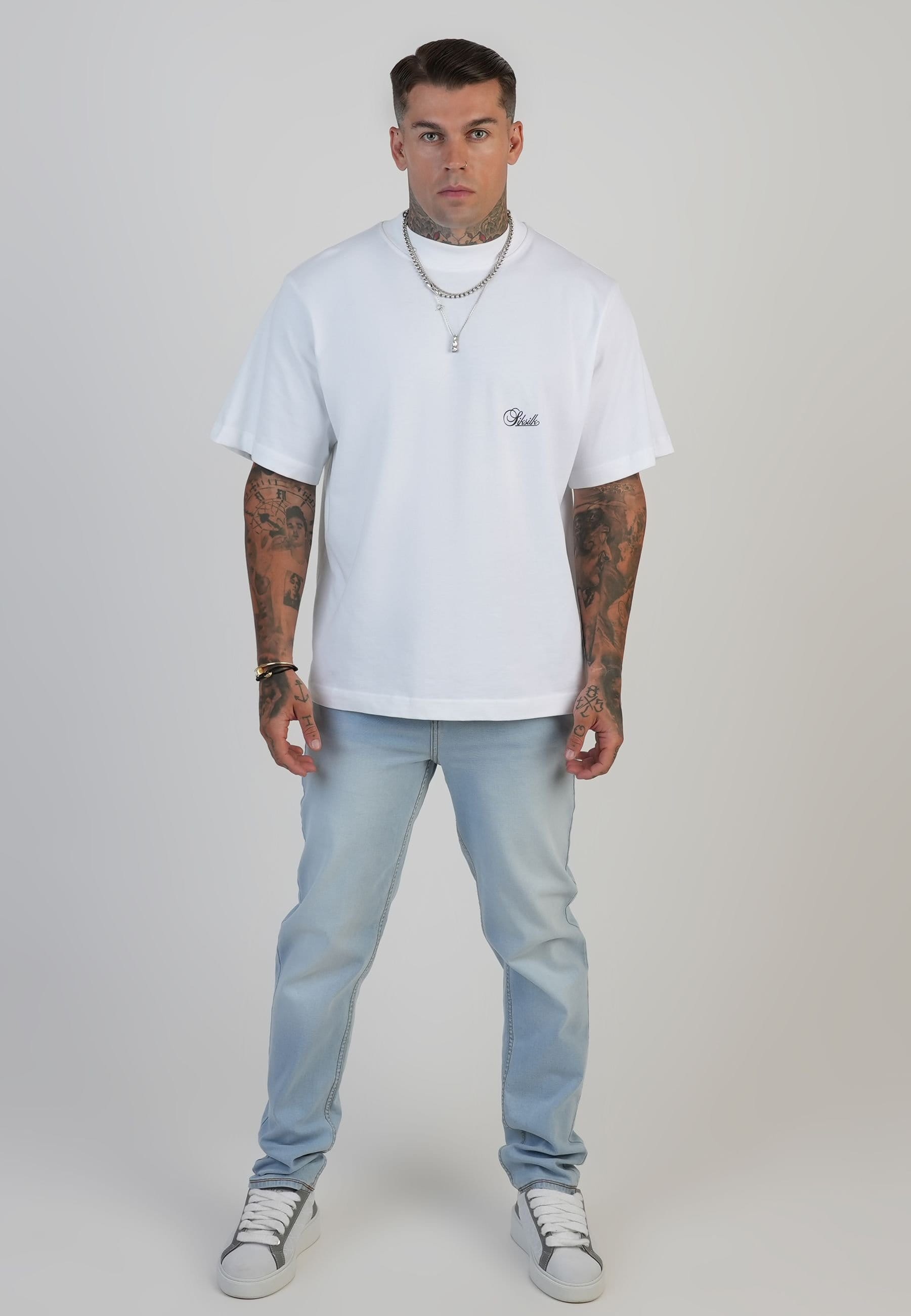 SikSilk SikSilk Men's Slim Fit Jeans in Light Blue - 4