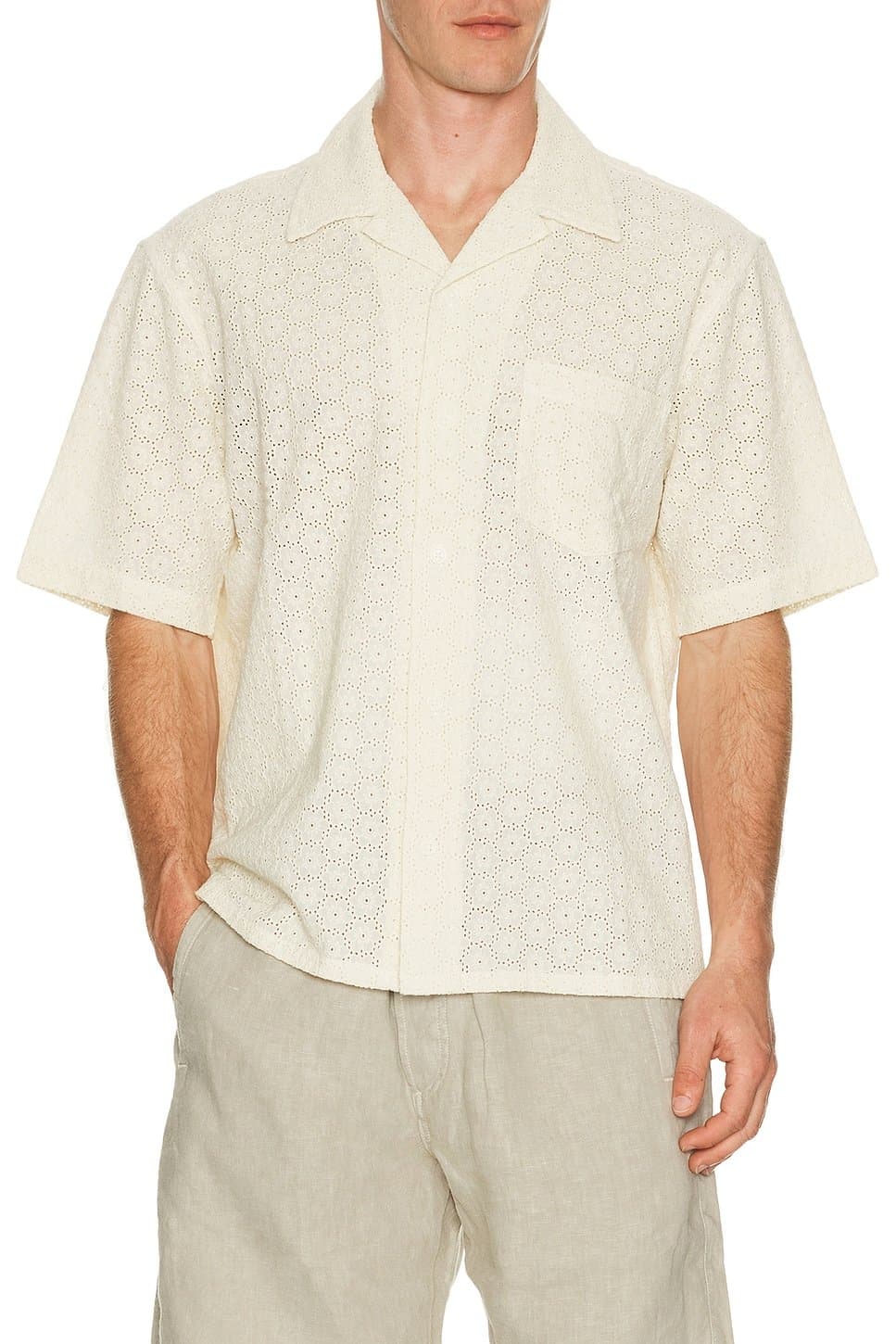 revolve Floral Eyelet Short Sleeve Shirt