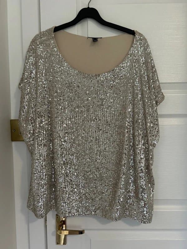 New Look Gold sequin evening top