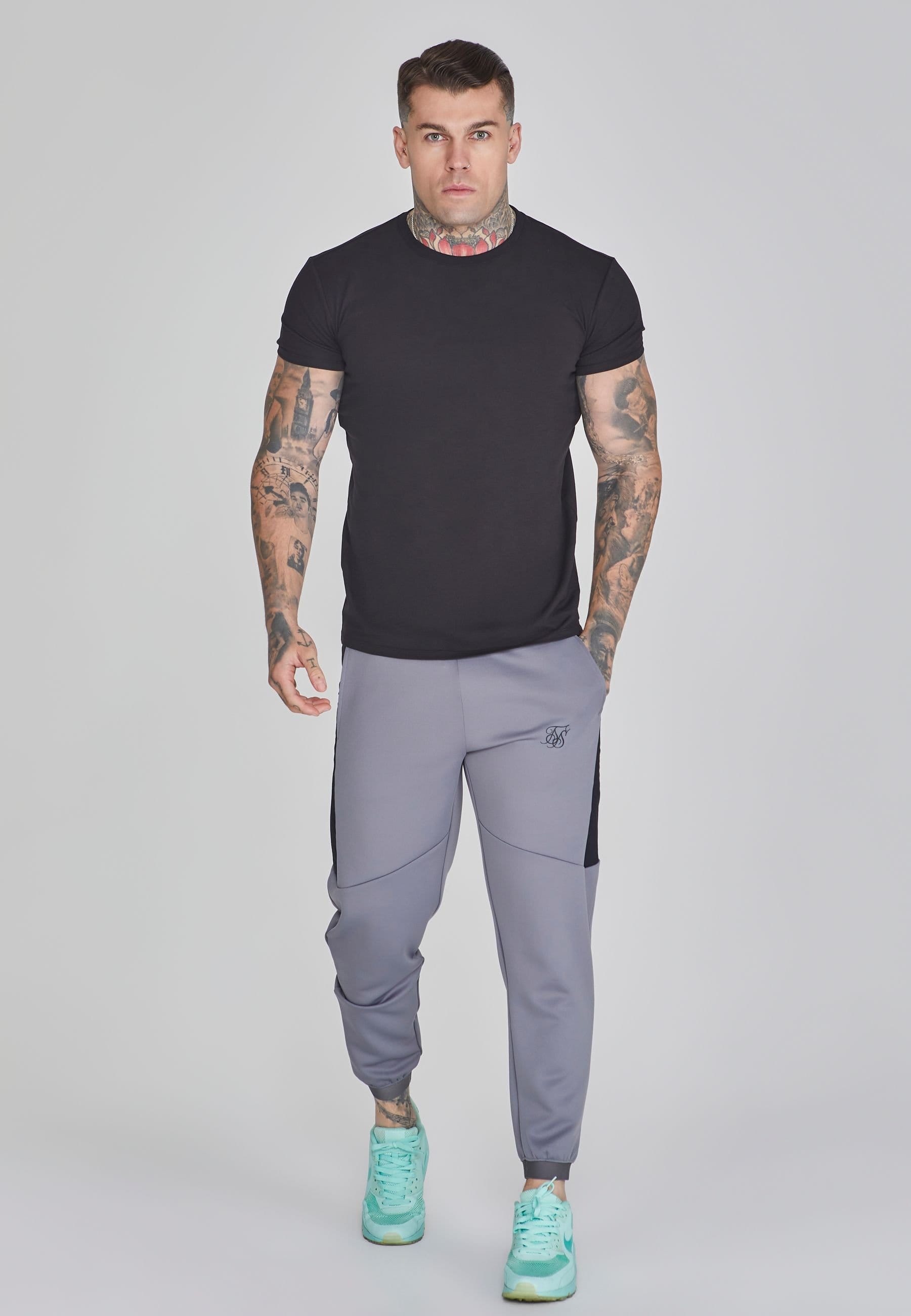 SikSilk SikSilk Men's Muscle Fit Joggers in Grey - 4