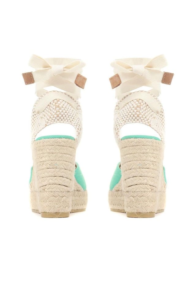 Jones Bootmaker Jones Bootmaker Women's Alyssa Wedge Espadrille Sandals in Green - 3