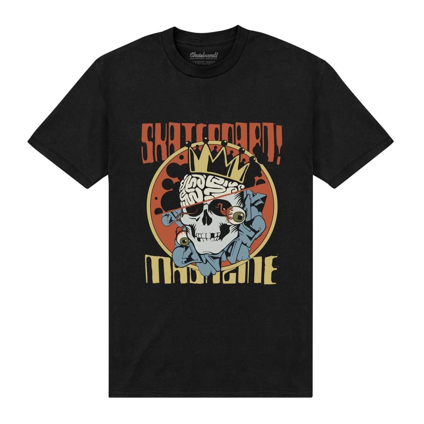 Skateboard! Skateboard! Men's Magazine Skull T-Shirt in Black - 1